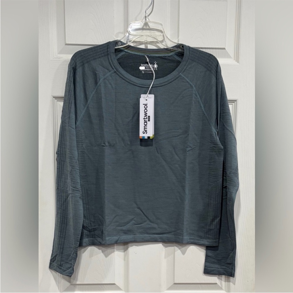 SmartWool Women's Small Intraknit Active Seamless Shirt Long Sleeve Blue NWT
